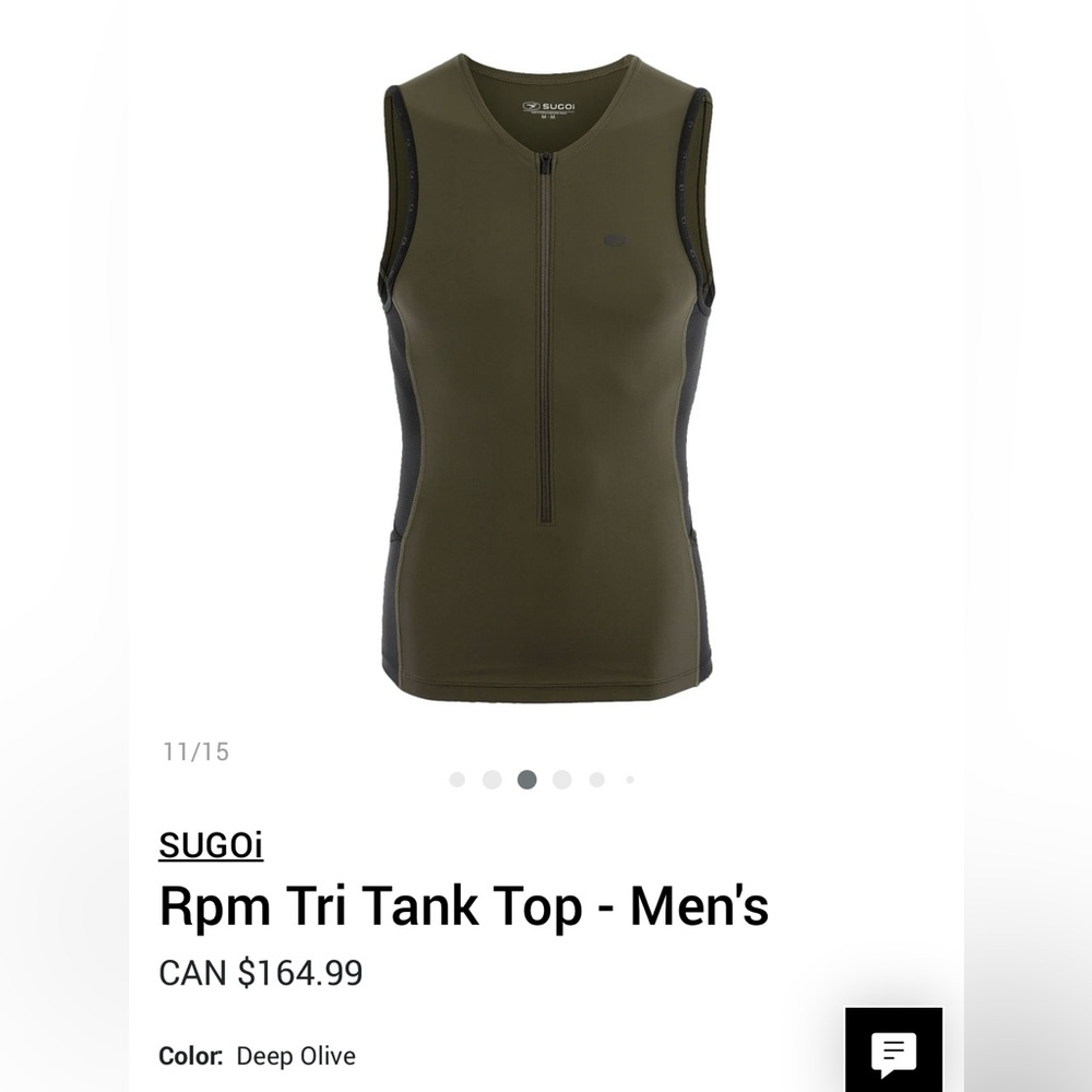 SUGOI Men's RPM Tri Tank Rash Guard - L